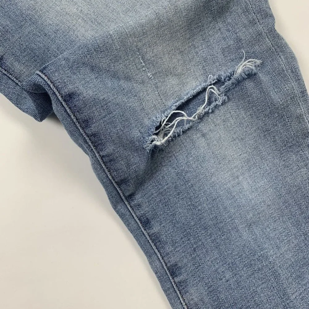J Crew Jeans 28 Straight Leg Destroyed Distressed Medium Wash Women’s